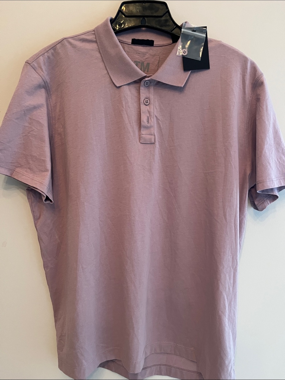ATM Anthony Thomas Melillo 100% Pima  Cotton Men's Polo in Lilac Size L.